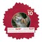 Red Suede Mat Board for 15x15 Frames - Circle Opening for 11x11 Photos